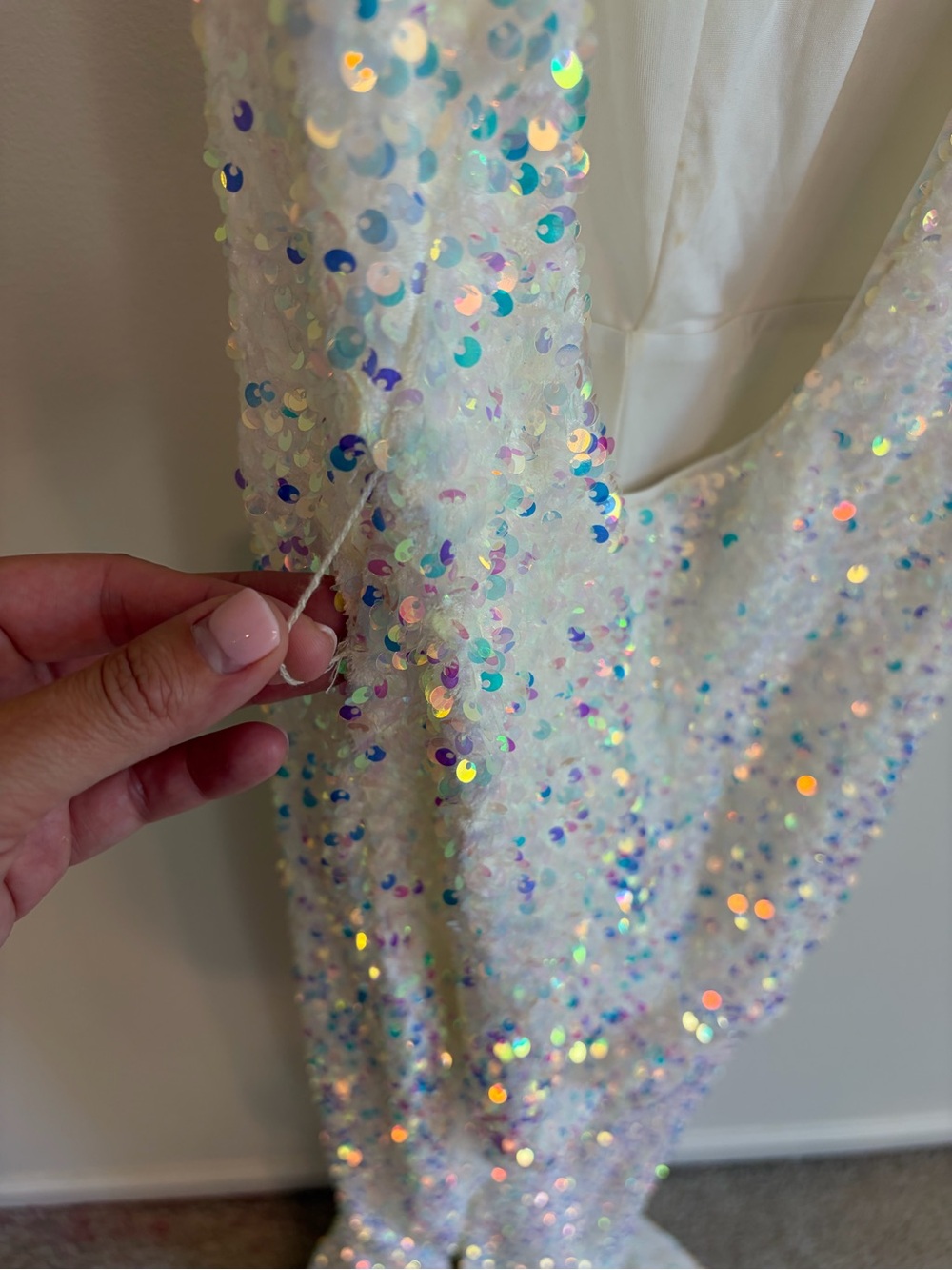 Show Me Your MuMu StudioHalter Jumpsuit - White Sequins Size Medium - Picture 15 of 16